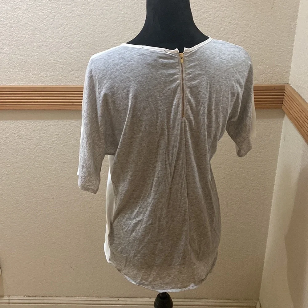 XS J.crew White and gray two toned blouse!!!